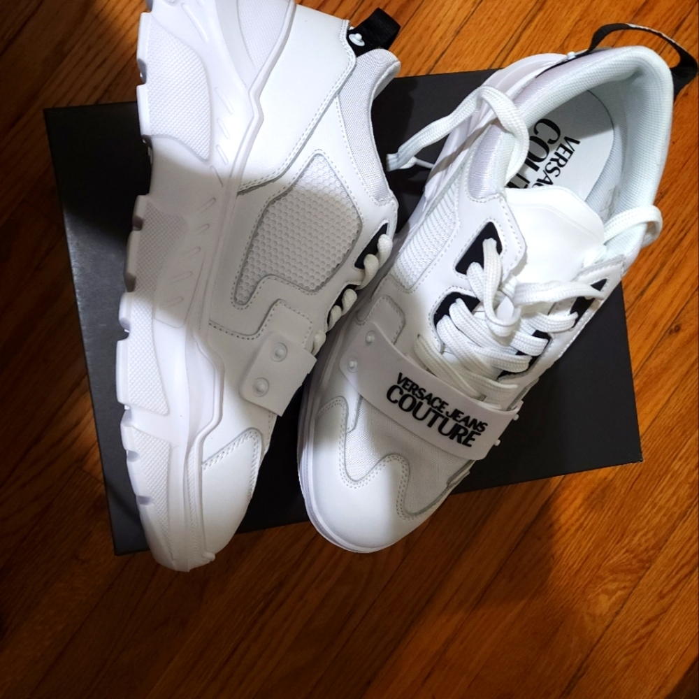 Versace White speedtrack sneakers